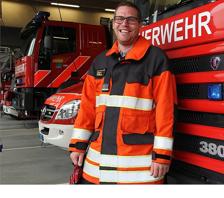 Faszination für die Feuerwehr von Kindesbeinen an: der neue Feuerwehrkommandant Philipp Stierli. mim)