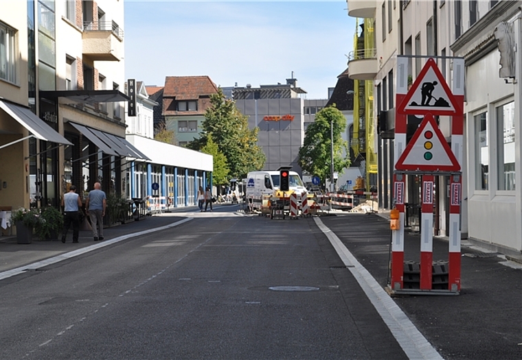 Einschränkungen an der Konradstrasse gibt es noch bis Ende Oktober. (Bild: frabei)