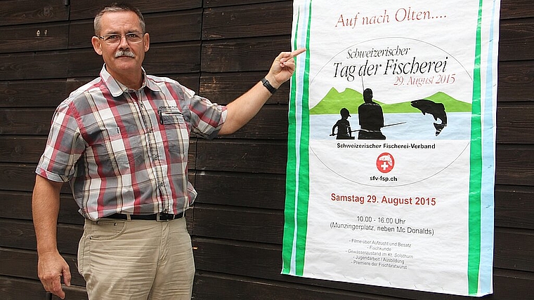 OK-Präsident Christian Dietiker ist bereit für den «Tag der Fischerei» in Olten. (Bild: mim)