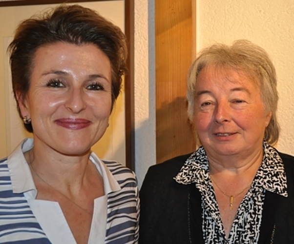 Die bisherige Leiterin der Zivilschutzstelle Olten Beatrice Niederhauser (rechts) und ihre Nachfolgerin Anja Straub-Frey. (Bild: Gabriela Strähl)