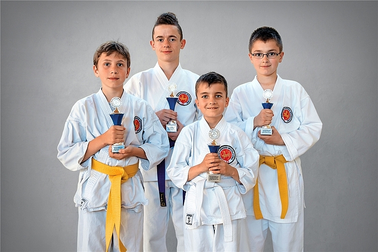 Die erfolgreichen Schüler des «Karateclub Rickenbach» (v.l.): Ivan Bruggmann

