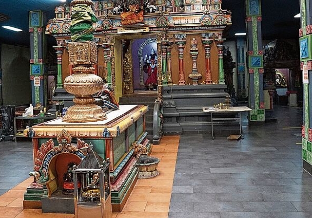 Das Heiligste des Trimbacher Hindu-Tempels: der zentrale Schrein, der Sri Manonmani Ampal gewidmet ist. (Bilder: Achim Günter)
