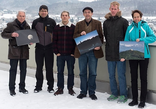 Die Spender der Bilder für den Oltner Kalender 2018: (v.l.) Kurt Schibler, Tobias Oetiker, Benjamin Widmer, Christian Amoser, Silvan Peter und Margrit Stäheli. Nicht auf dem Bild: André Albrecht, Bruno Kissling, Christoph Schär, Patrick Weibel un