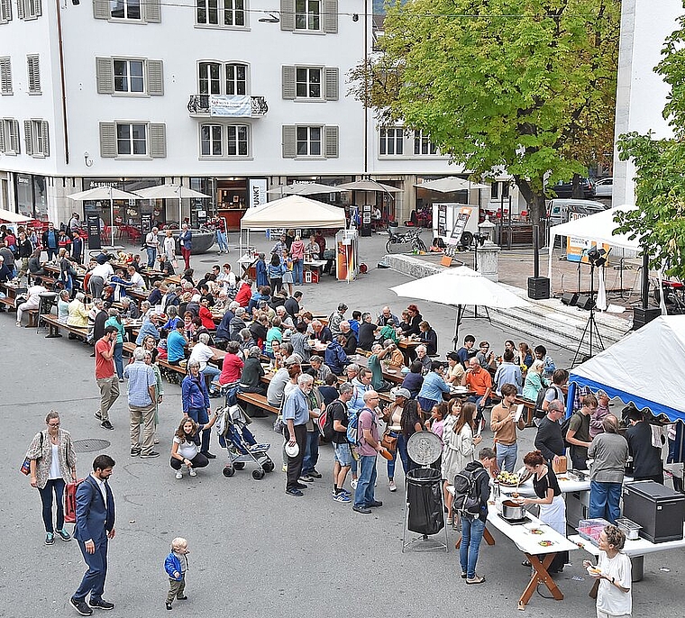 Am Donnerstag, 5. September gibt es ab 18 Uhr in der Kirchgasse in Olten wieder ein Menu für alle. (Bild: ZVG)