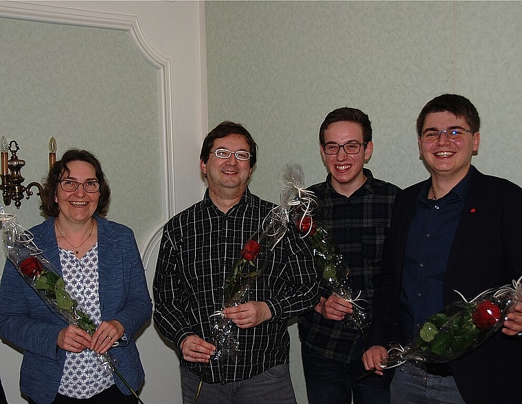 Die SP-Kandidaten für den Gemeinderat Trimbach: (v.l.) Beatrice Widmer Strähl, Martin Bühler, Patrick Schweizer und Raphael Bucher. (Bild: ZVG)