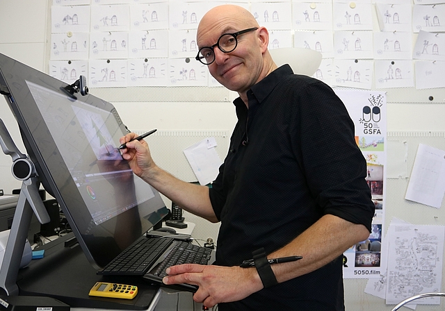 Der Trickfilmer und Cartoonist Jonas Raeber ist ein Hansdampf in allen Gassen und stets für einen Scherz zu haben. (Bild: mim)
