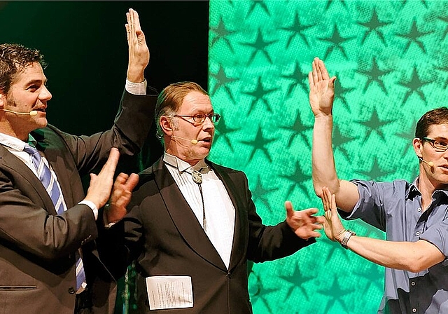 Am Freitag, 17. März findet die letzte Nachtfieber-Ausgabe mit den bekannten Gesichtern (l.) Rhaban Straumann, Rolf Strub und Matthias Kunz statt. (Bild: ZVG)