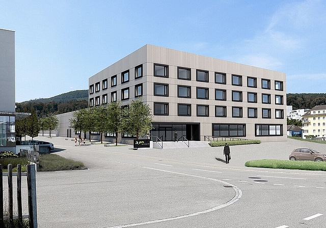 Ansicht des a.en-Betriebsgebäudes von der Stadtseite her (via Dünnernbrücke). Der Der Baubeginn ist für den kommenden April/Mai geplant. (Bild: ZVG)
