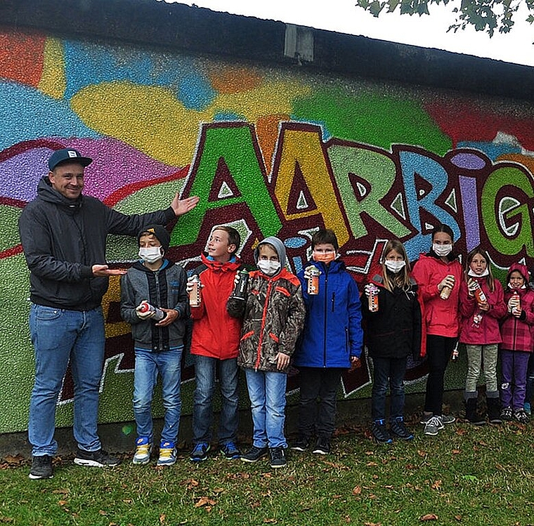 Aarburger Ferienpass: Auch in diesem Herbst wartet wieder ein kreativer Graffito-Workshop auf zahlreiche kleine Künstler. (Bild: ZVG)