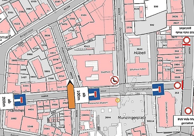 Die Busse der Linien 501, 503, 505, 507, 509 und N55 können diesen Abschnitt durchfahren, werden aber wegen der erwähnten Bauarbeiten im Knotenbereich in dieser Zeit via Solothurnerstrasse – Leberngasse – Mühlegasse umgeleitet. (Bild: ZVG)