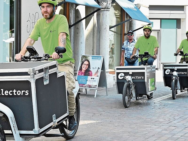 Seit 2018 gehören die Kurierinnen und Kuriere von Collectors zum Stadtbild. (Bild: Archiv Bruno Kissling)