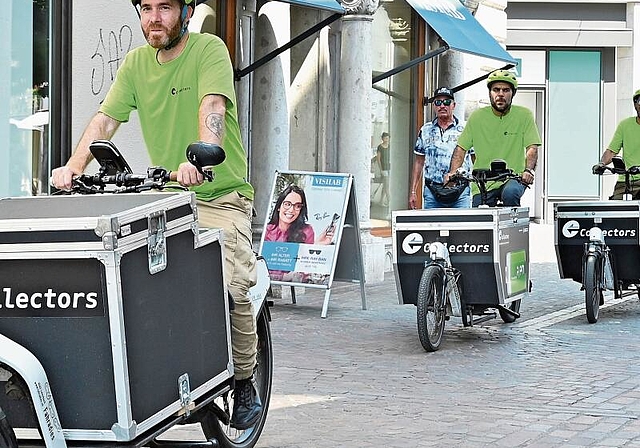 Seit 2018 gehören die Kurierinnen und Kuriere von Collectors zum Stadtbild. (Bild: Archiv Bruno Kissling)