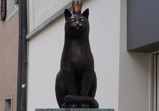 Der Stadtkater von Olten ist auf dem Kaplaneiplatz verewigt. (Bild: Franz Beidler)