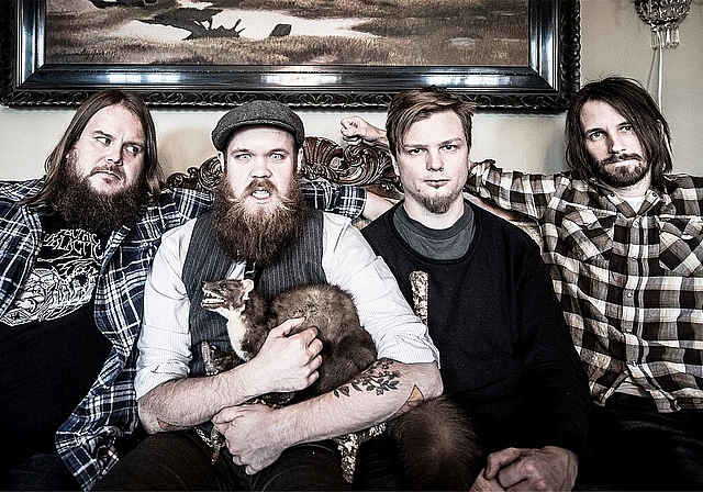 Freuen sich auf das Wiedersehen mit dem Oltner Publikum (v.l.): Greenleaf-Gründer Tommi Holappa (Gitarre), Frontmann Arvid Jonsson, Drummer Sebastian Olsson und der ehemalige Bassist Johan Rockner. (Bild: ZVG)