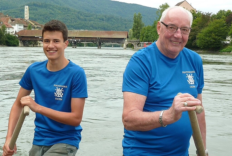 Eine Seltenheit im Sport: Sowohl der 17-Jährige Timon Hügli (l.) als auch der 70-Jährige Martin Brugger nehmen am Oltner Wettkampf teil. (Bild: ZVG)