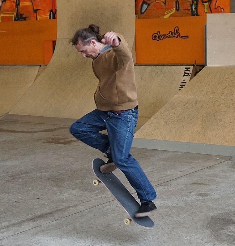Am vergangenen Samstag konnte Skater Dominik Leb das «Game of Skate» für sich entscheiden. (Bild: ZVG)