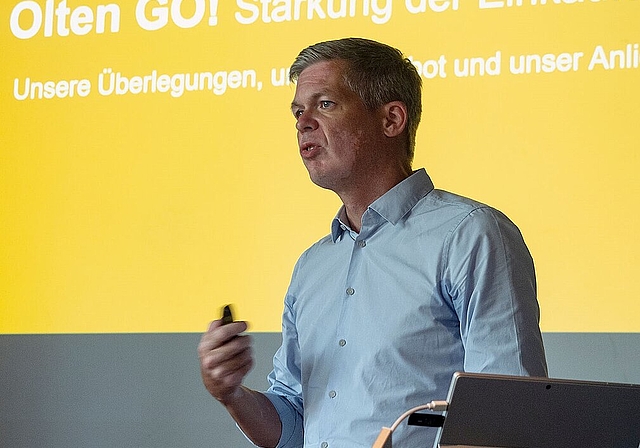 Referat von Wirtschaftsförderer Rolf Schmid zur Stärkung der Einkaufsstadt Olten. (Bild: ZVG)
