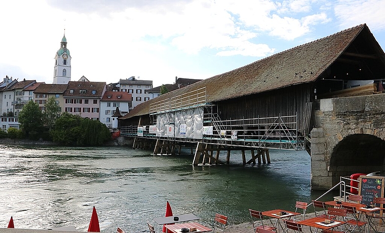 Die traditionelle Auffahrtsexkursion des Solothurner Heimatschutzes führt dieses Jahr nach Olten zur alten Holzbrücke. (Bild: mim)