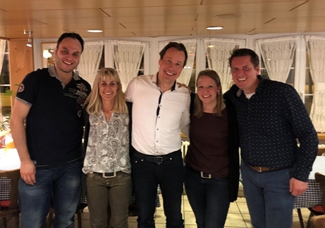 Der neue Vorstand des Tennisclub Homberg: (v.l.) Marco Bärtschiger, Maya Benz, Stephan Habegger, Alexandra Kneubühler und Martin Hasenfratz. (Bild: ZVG)