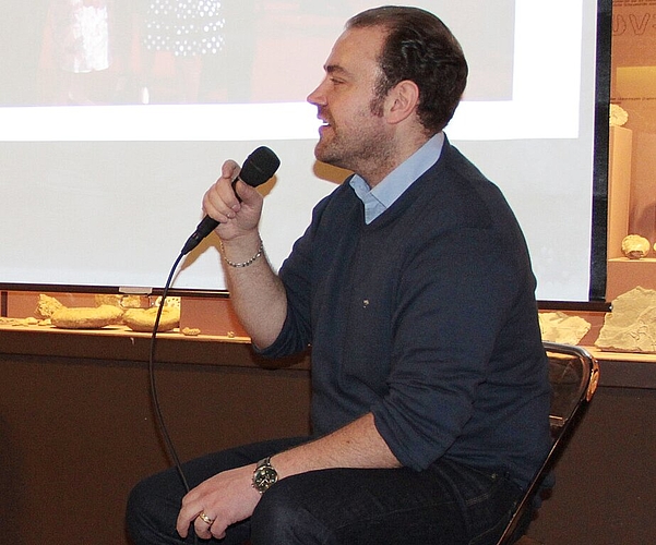 Rinaldo Somaini während einem Live-Talk vor zwei Jahren in den einstigen Räumlichkeiten des Naturmuseum Olten. (Bild: S. Furter)