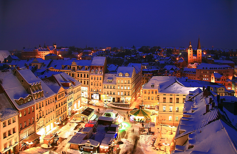 Klein aber fein - der Altenburger Weihnachtsmarkt auf dem grosszügigen Marktplatz. (Bild: ZVG)