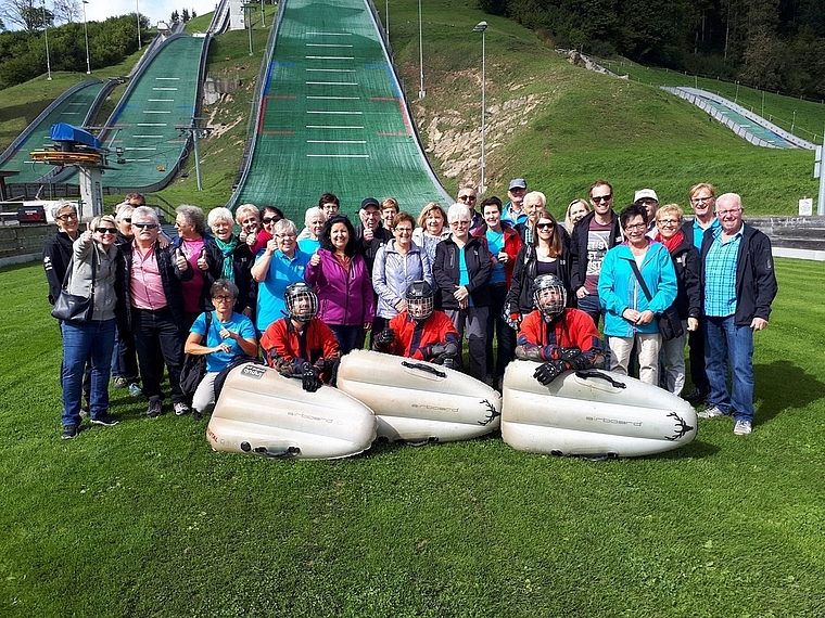 Der Satus Lostorf auf der Skisprungschanze in Einsiedeln. (Bild: ZVG)