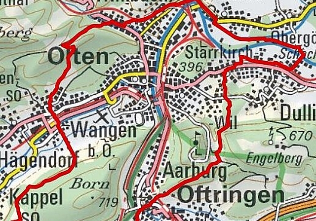 Eine 28 Kilometer lange Velotour rund um den Oltner Stadtturm. (Bild: ZVG)