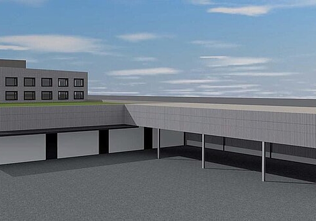 Visualisierung Ansicht Nordwest des a.en-Betriebsgebäudes im Dünnernbogen. (Bild: ZVG)