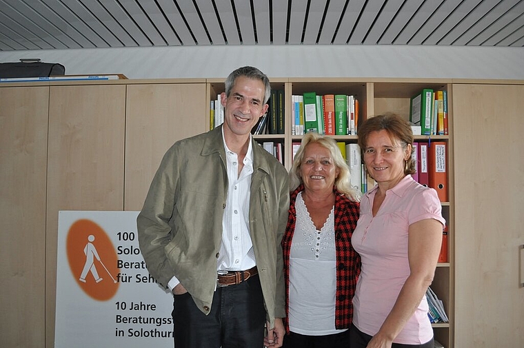 Rolf Gschwend(v.l), Vreni Darwiche und Lucia Kristic sind gemeinsam stark. (Bild: jpi)
