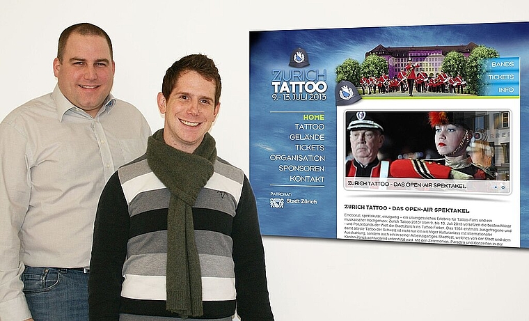 André Hess (links) und André Richner haben einen «grossen Fisch an Land gezogen»: Das «Zurich Tattoo». ZVG)
