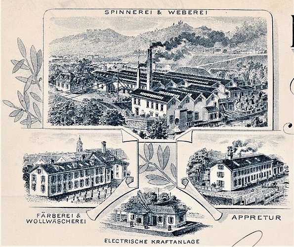 Briefkopf der Oltner Textilfirma Gotthard Flury, wo sie stolz mit ihren Fabriken und dem eigene Kleinkraftwerk wirbt. (Bilder: ZVG)
