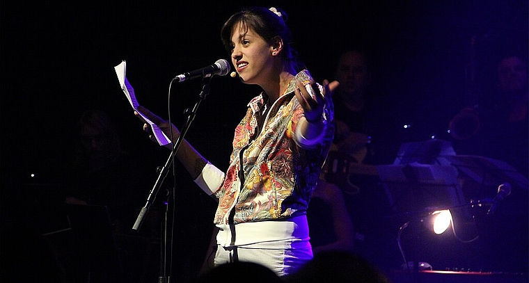 Slam Poetin Lisa Christ während ihrem Auftritt im vergangenen März anlässlich des letzten «Nachtfieber». (Bild: mim)