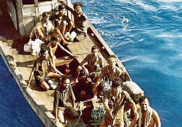 Auf diesem kleinen Fischerboot trieb Thong Vo mit mehr als 60 weiteren Menschen während 42 Tagen im Südchinesischen Meer – bis zur Rettung durch ein Handelsschiff.
