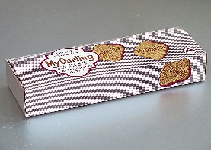 Charmante Biscuitsschachtel: «My Darling» aus dem Hause J. Altenburger.
