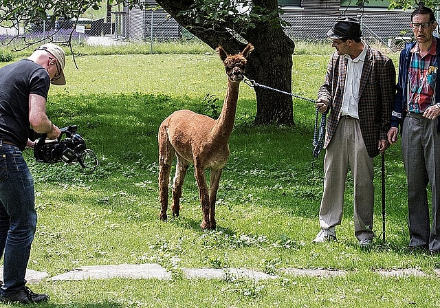 Ruedi und Heinz während den Filmaufnahmen zu «Heimstory» im Altersheim Ruttigen in Olten. (Bild: Remo Buess)