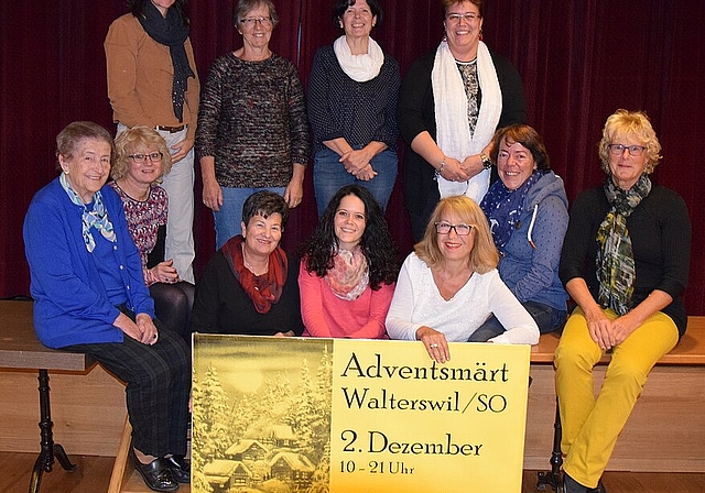 Die «Märtchratte» (v.l., stehend) Rita Lässer, Anni Wyss, Ursula Hodel, Barbara Liniger und (v.l., sitzend) Alice Müller, Marietta Loosli, Doris Jaun, Alexandra Oppliger, Vreni Haller, Colette von Arx sowie Ursula Kiefer freuen sich auf ihren Ad
