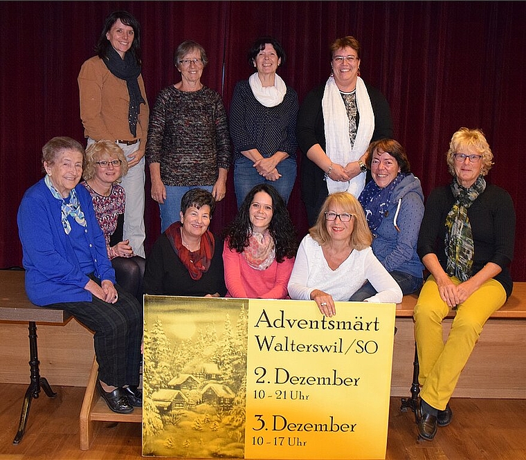 Die «Märtchratte» (v.l., stehend) Rita Lässer, Anni Wyss, Ursula Hodel, Barbara Liniger und (v.l., sitzend) Alice Müller, Marietta Loosli, Doris Jaun, Alexandra Oppliger, Vreni Haller, Colette von Arx sowie Ursula Kiefer freuen sich auf ihren Ad