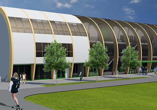 Wegen der Lärmemissionen würde das Ballsport-Center gleich wie das danebenliegende Eisstadion ausgerichtet sein. (Bild: ZVG)
