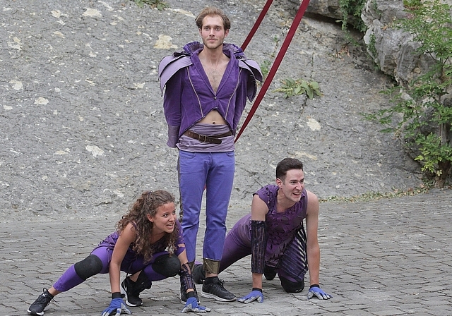 Von heute Abend bis Samstag, 1. September kann das Freilichttheater «Sommernachtstraum» im Schlosshof Niedergösgen genossen werden. (Bild: Dieter Graf)