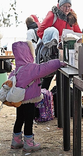 Szene im Auffanglager für die ukrainischen Flüchtlinge in Polen. (Bild: BKO)