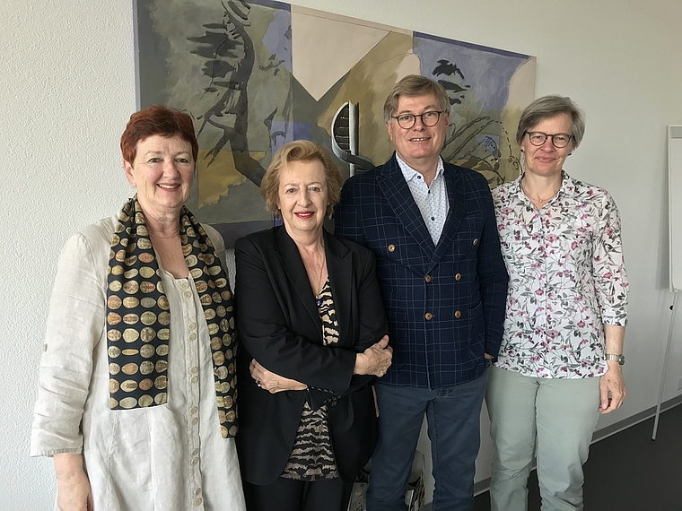 Wechsel im Verwaltungsrat der Stadttheater AG (v.l.): Iris Schelbert-Widmer, Madeleine Schüpfer, Joe Birchmeier und Regula Temperli. (Bild: ZVG)