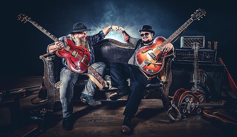 Die «Gruppe im Graben» holt am Donnerstag, 27. August das Bluesduo «Amacher meets Gerber» in die Oltner Altstadt. (Bild: ZVG)