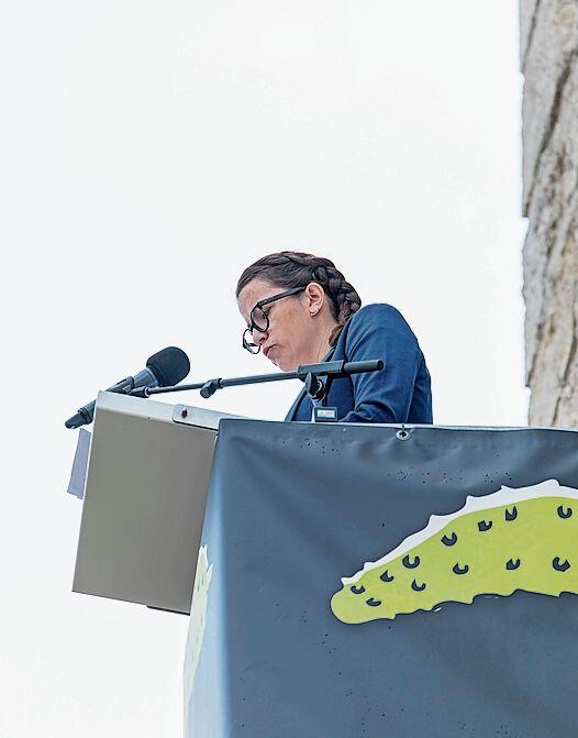 Turmrednerin Rebekka Salm.