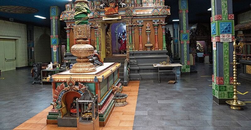 Das Heiligste des Trimbacher Hindu-Tempels: der zentrale Schrein, der Sri Manonmani Ampal gewidmet ist. (Bilder: Achim Günter)
