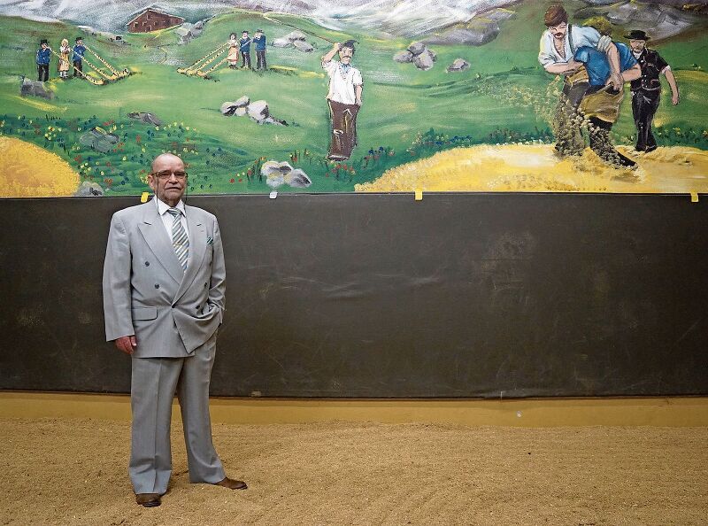 SKOG-Präsident Rolf Wuethrich im schmucken Schwingkeller beim Oltner Säli-Schulhaus. (Bild: Achim Günter)
