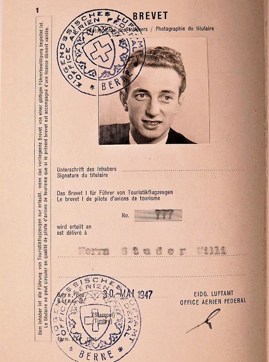 Das vom Eidgenössischen Luftamt ausgestellte Flug-Brevet von Willy Studer. (Bilder: ZVG)
