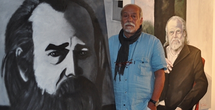 Vincenzo Cosentino porträtierte den Oltner Hanspeter Zünd († 2015) mit 30 und mit 62 Jahren. Am 17. Oktober werden verschiedene Bilder von H.P. Zünd, gemalt von verschiedenen Künstlern, ausgestellt. (Bild: jpi)
