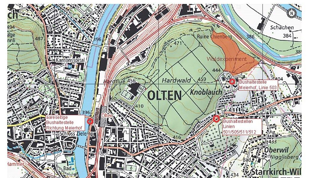 Die Kinder können sich auf dem orange vermerkten Gebiet austoben. (Bild: ZVG)