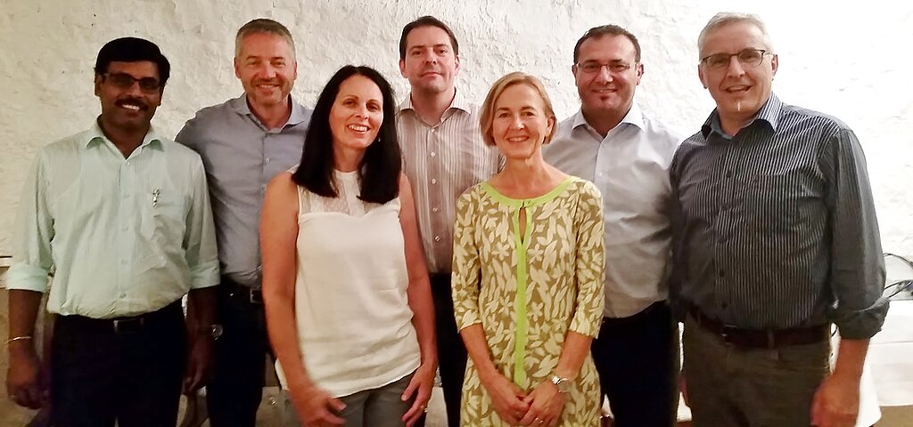 Die Kandidierenden der SP Olten für die Kantonsratswahlen 2017: (v.l.) Sri Rasamanickam, Thomas Marbet, Luzia Stocker, Dieter Ulrich, Susanne Schaffner, Yabgu R. Balkaç und Markus Ammann. Auf dem Bild fehlt Gökhan Karabas. (Bild: ZVG)
