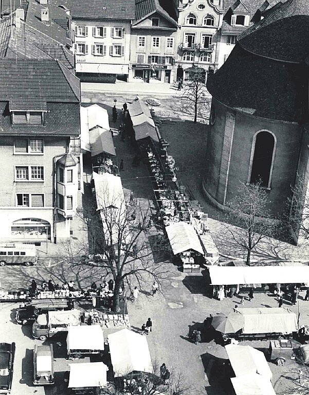 Der Markt an der Konradstrasse im Jahr 1966. (Bild: Stadtarchiv Olten)
